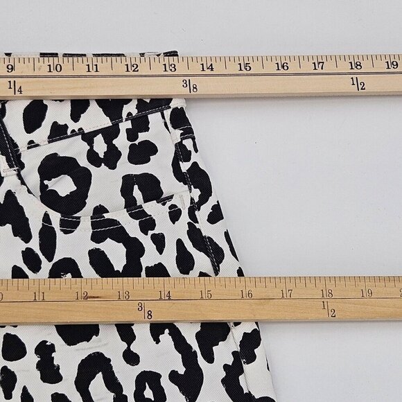 See By Chloe Leopard Print Crop Jean Black/White Women’s Size 34 U.S. 2 Mid Rise - Picture 7 of 12